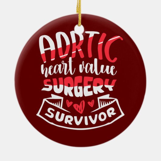大動脈ハートの手術を受けたハート病の遺族 セラミックオーナメント (裏面)