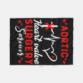 大動脈ハート弁手術を受けた遺族ハート病 フリースブランケット (正面(横))