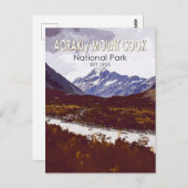 大動脈山調理師ナショナルパークニュージーランドレトロ ポストカード (正面/裏面)