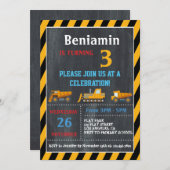 大勢の誕生日パーティーに乗り込むおもしろいに参加する 招待状 (正面/裏面)