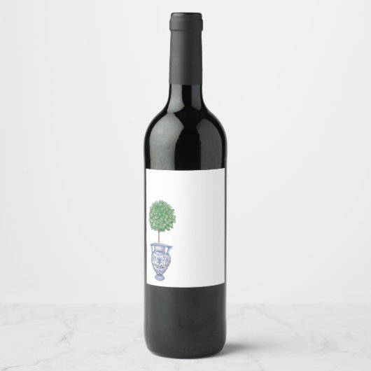 大千代のボクウッドのトピアリーブルーchinoiserie ワインラベル (正面)