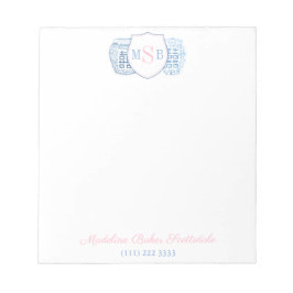 大千年のピンクとブルージンジャージャーブモノグラム ノートパッド