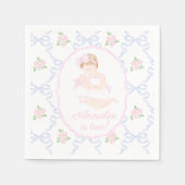 大千年名門私立校風ののドリーと私のピンクの弓 スタンダードカクテルナプキン (正面)