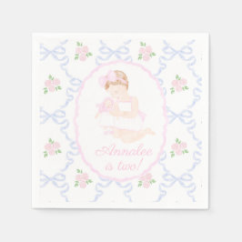 大千年名門私立校風ののドリーと私のピンクの弓 スタンダードカクテルナプキン