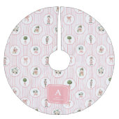 大千年名門私立校風ののピンクのくるみ割りクリスマス ブラッシュドポリエステルツリースカート (正面)