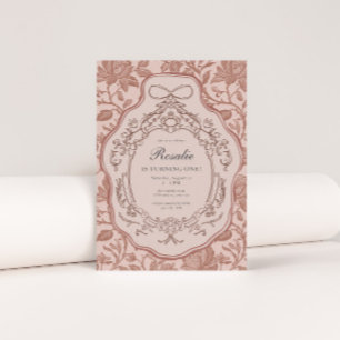 大千年名門私立校風のヴィンテージ女子1歳 招待状