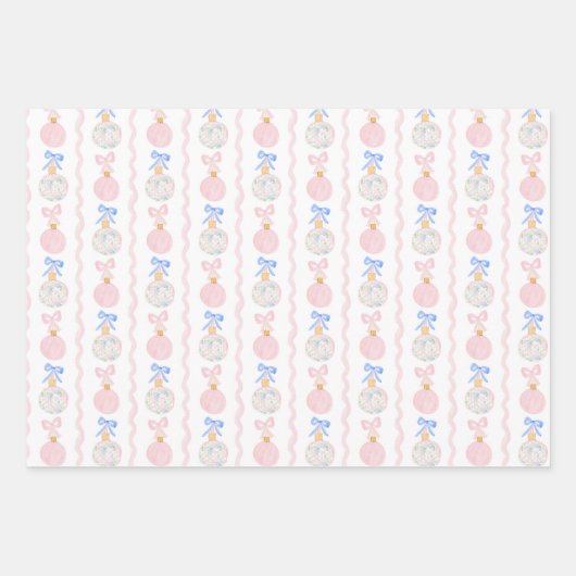 大千年名門私立校風の年のクリスマス球根と弓 ラッピングペーパーシート (正面)