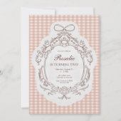 大千年名門私立校風の間ヴィンテージフローラ誕生日 招待状 (正面)