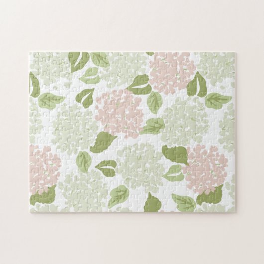 大千年紀アジサイ名門私立校風のかわいらしフローラ ジグソーパズル (横)