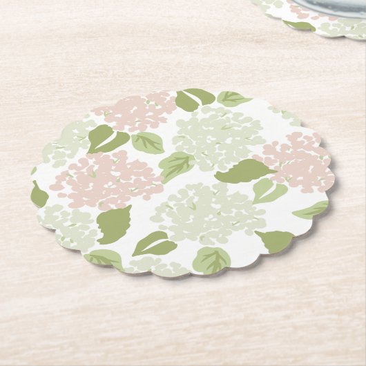 大千年紀アジサイ名門私立校風のかわいらしフローラ ペーパーコースター (アングル)