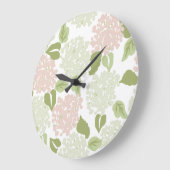 大千年紀アジサイ名門私立校風のかわいらしフローラ ラージ壁時計 (傾斜)
