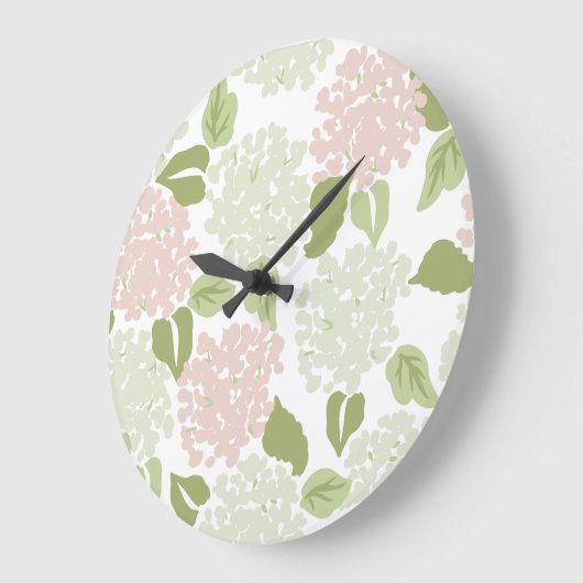 大千年紀アジサイ名門私立校風のかわいらしフローラ ラージ壁時計 (傾斜)