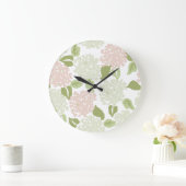 大千年紀アジサイ名門私立校風のかわいらしフローラ ラージ壁時計 (ホーム)