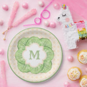 大千年紀キャベツリーフモノグラム |ラタン ペーパープレート (パーティー)