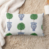 大千年紀名門私立校風のトピアリー青 ランバークッション (ブランケット)