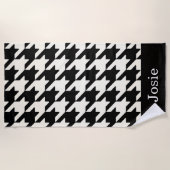 大千鳥格子の黒/白 ビーチタオル (正面)