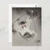 大原公ぶら下がった尊氏の竹支部猿 ポストカード (正面/裏面)