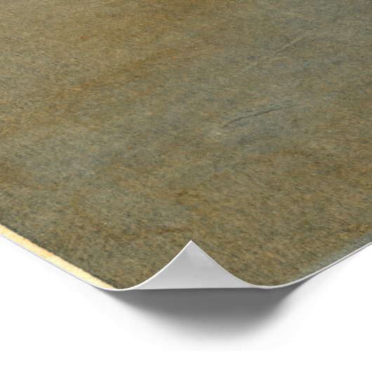 大原小村のカラスと花ヴィンテージ ポスター (角)