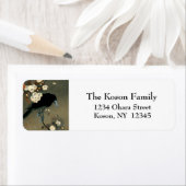 大原小村のカラスと花ヴィンテージ ラベル (インサイチュ)