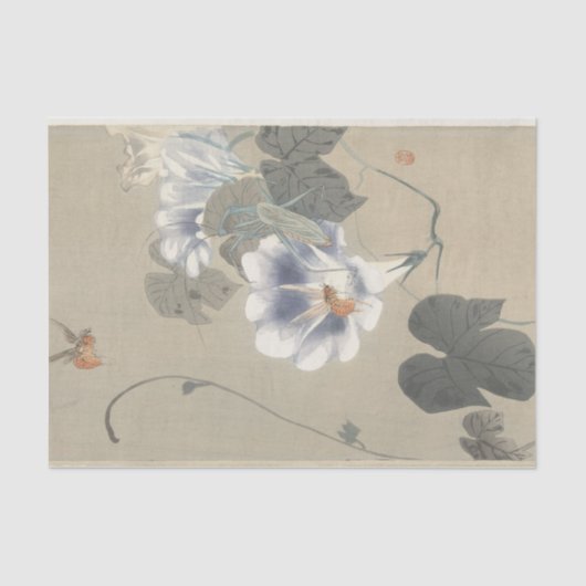 大原小村のビンドウィードで2匹の昆虫 薄葉紙 (正面)