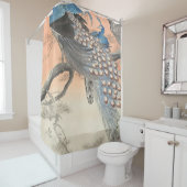 大原小村の木の枝に2匹の孔雀 シャワーカーテン (インサイチュ)