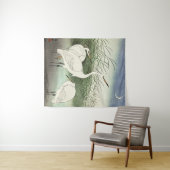 大原小村の浅瀬のサギ タペストリー (インサイチュ(横))