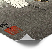 大原小村の浅瀬のサギ ポスター (角)