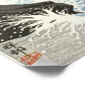 大原小村の荒れ狂う海の上の五つのカモメ ポスター (角)