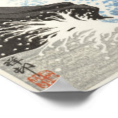 大原小村の荒れ狂う海の上の5つのカモメ ポスター (角)