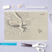 大原小村の落木の雀を持つ鷹 薄葉紙 (クラフト)