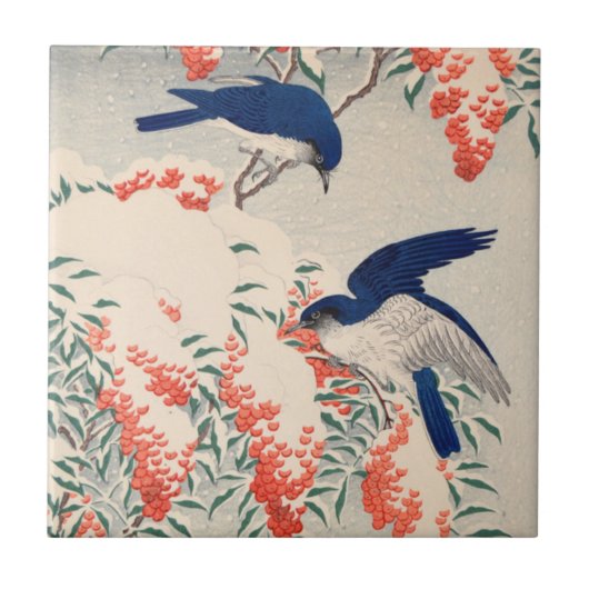 大原小村の雪の中で捕獲者とフライ タイル (正面)