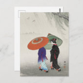 大原小村絵を描『雨の中の女性たち』 ポストカード (正面/裏面)