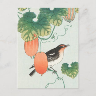 大原小村絵画によるキュウリの鳴鳥 ポストカード