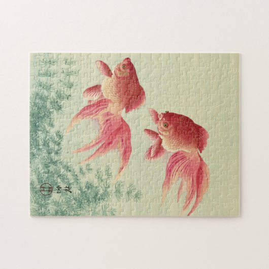 大原小村,ベニバナ金魚 – 日本のファインアート ジグソーパズル (横)