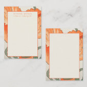 大原小村 – ヴィンテージ日本のオレンジポピー花 ノートカード (正面/裏面)