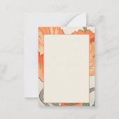 大原小村 – ヴィンテージ日本のオレンジポピー花 ノートカード (裏面)