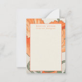 大原小村 – ヴィンテージ日本のオレンジポピー花 ノートカード (正面)