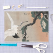 大原日本の公尊松の枝に鶴 薄葉紙 (クラフト)