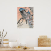 大原日本の古村アートの木の上の牡丹 ポスター (キッチン)