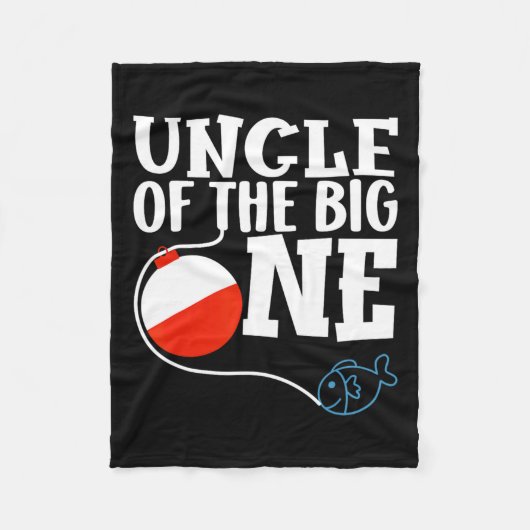 大叔父の1人の魚釣り少年の最初の誕生日 フリースブランケット (正面)