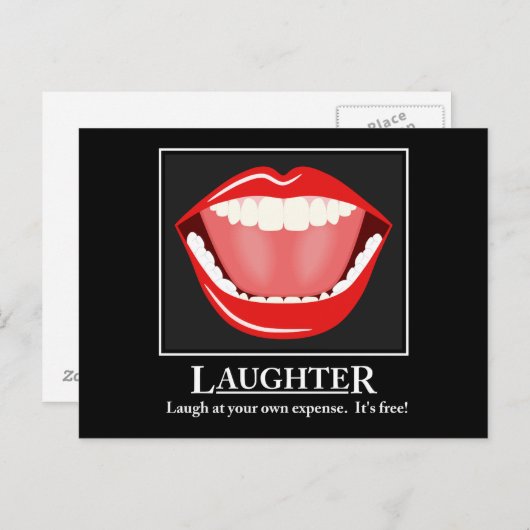 大口おもしろい笑いやる気を起こさせる葉書 ポストカード (正面/裏面)