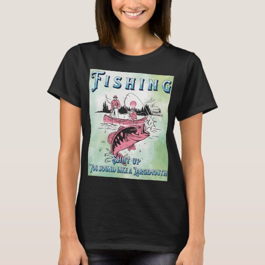 大口叩く釣り好きTシャツ Tシャツ (正面)