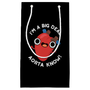 大口径だって知ってるよ かわいいハートのダジャレTシャツ ダーク スモールペーパーバッグ