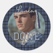 大名門私立校風の卒業写真クラス年完了 ラウンドシール (正面)