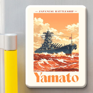 大和 日本戦艦 ヴィンテージ 海事ポスター マグネット