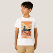 大和 日本戦艦 ヴィンテージ 海事ポスター Tシャツ (正面フル)