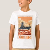 大和 日本戦艦 ヴィンテージ 海事ポスター Tシャツ (正面)