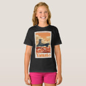 大和 日本戦艦 ヴィンテージ 海事ポスター Tシャツ (正面フル)