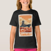 大和 日本戦艦 ヴィンテージ 海事ポスター Tシャツ (正面)