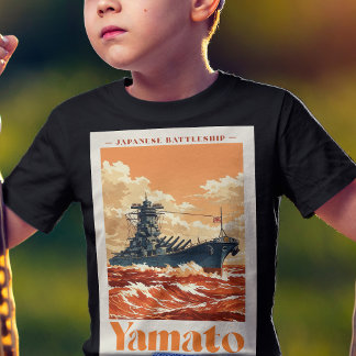 大和 日本戦艦 ヴィンテージ 海事ポスター Tシャツ
